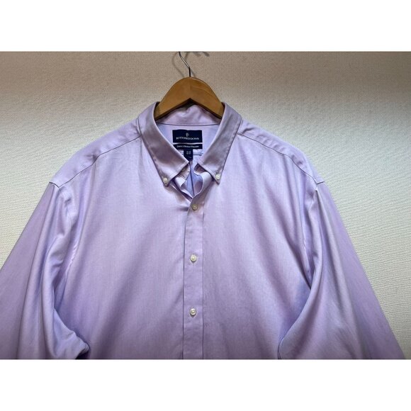 Buttoned Down Men's Dress Shirt Lightweight Size 19 Light Purple Long Sleeve - Picture 6 of 11